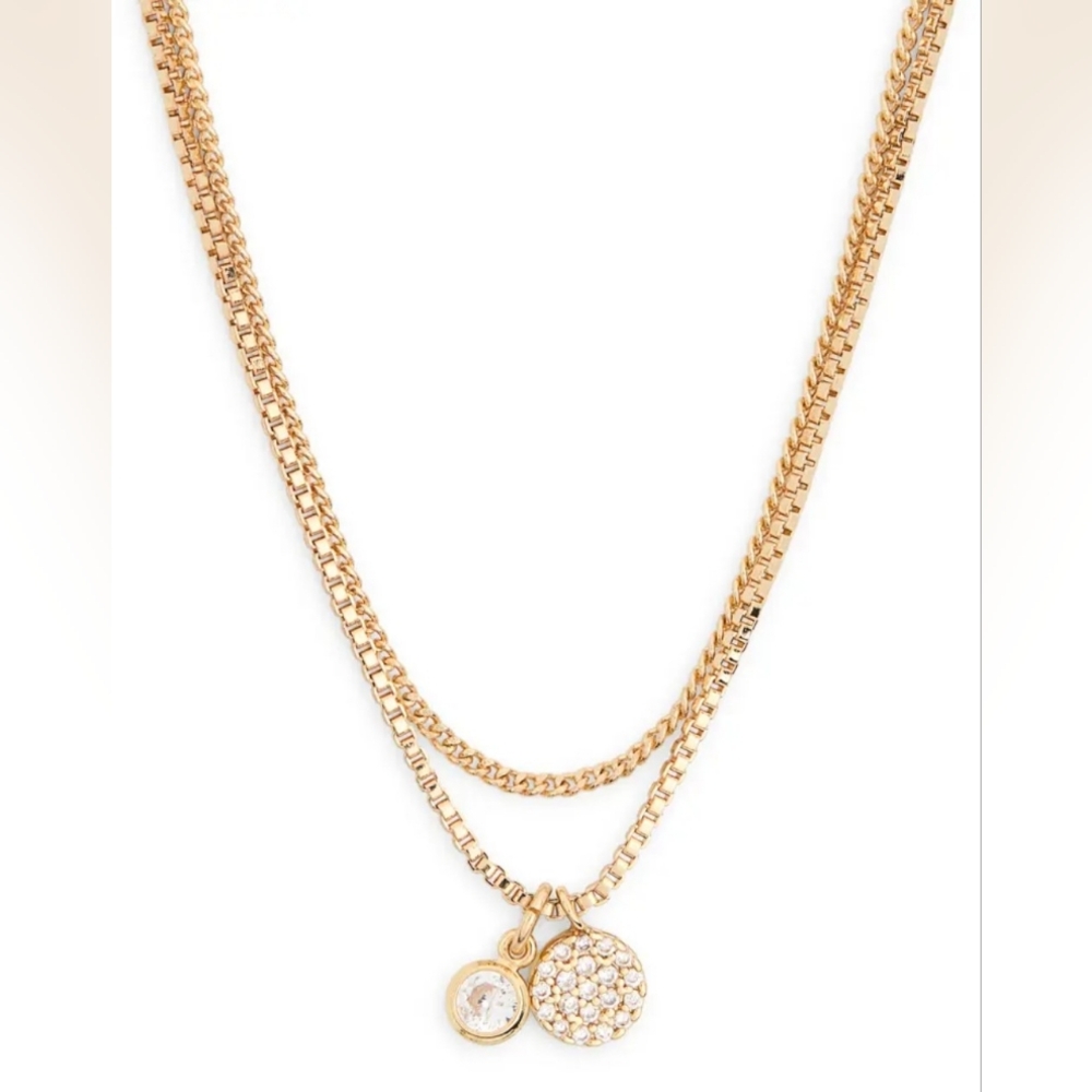 Ettika Dainty Pavé Disc Chain Necklace